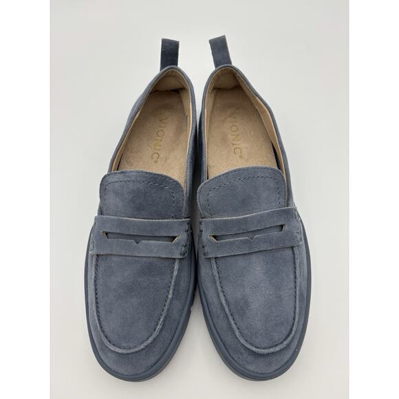 Vionic Uptown Loafers Sneakers Blue Suede Size 7.5 Orthotic Arch Support Comfort - Picture 3 of 16